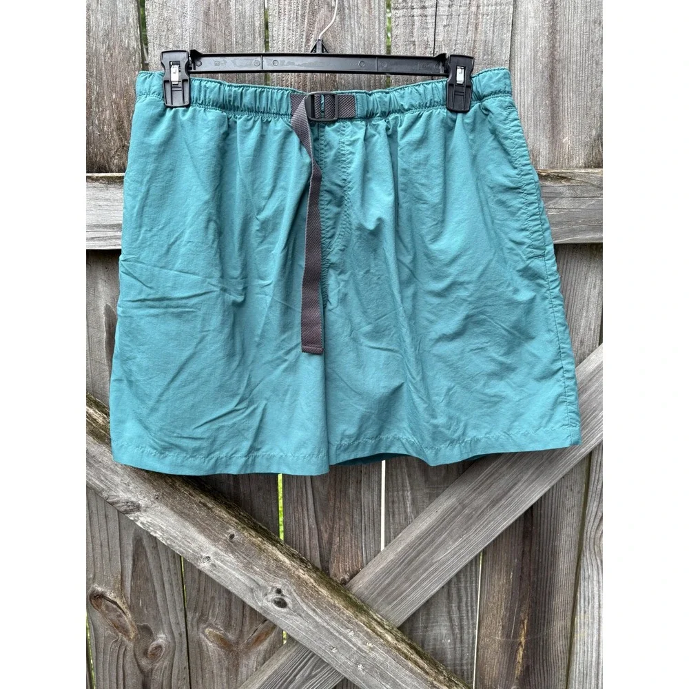 Columbia‎ Mens XL Teal Green Omni-Shade Hiking Shorts Belted Nylon AM4891